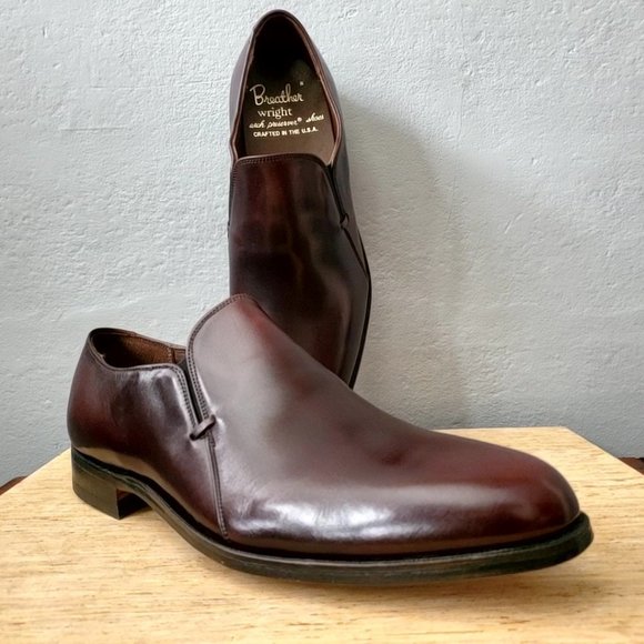 Vintage Breather Wright Leather Slip On Dress Shoes - Picture 1 of 8